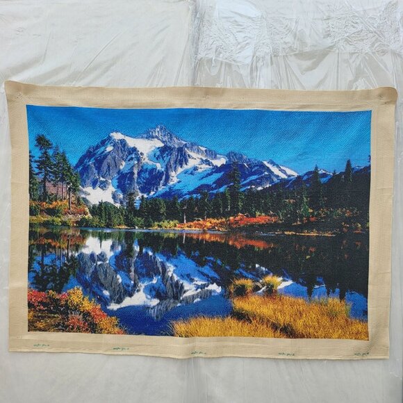 A Landscape Cross Stitch Embroidery Hanging Wall Decor Handmade - Picture 15 of 16